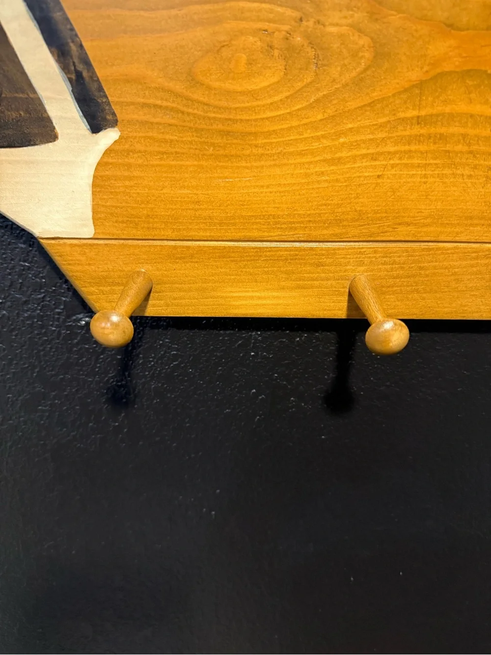 Wooden Goose Hooks Wall Decor Black Brown